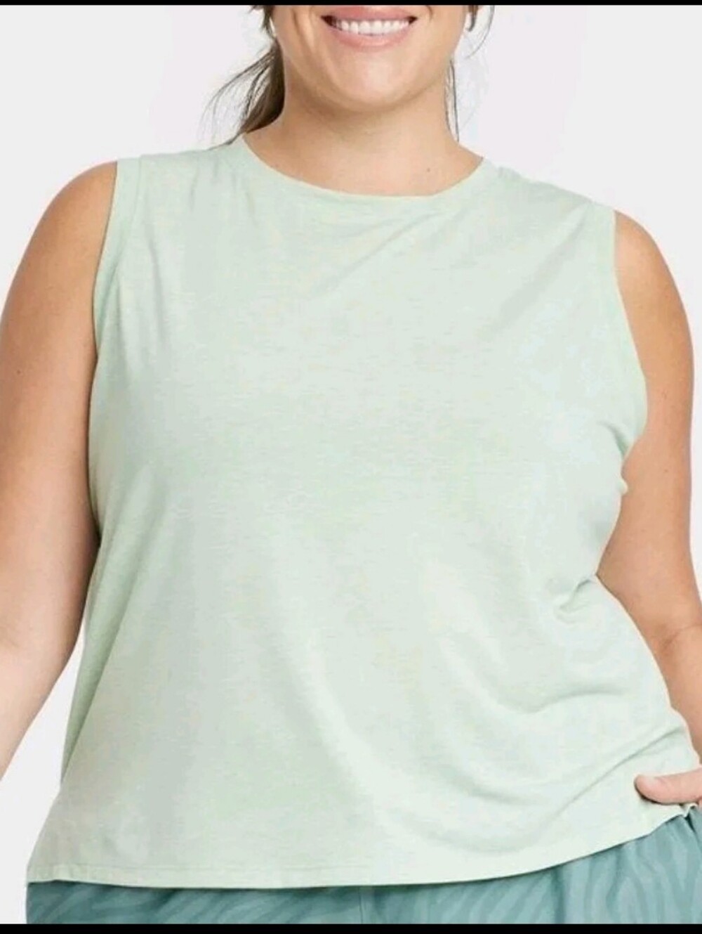 Women's Sleeveless Light Green T-Shirt - All In Motion - XXL